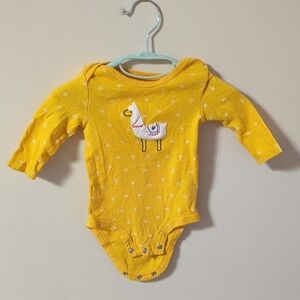 Carter's Yellow Llama Print Kids One Piece 3 Month
